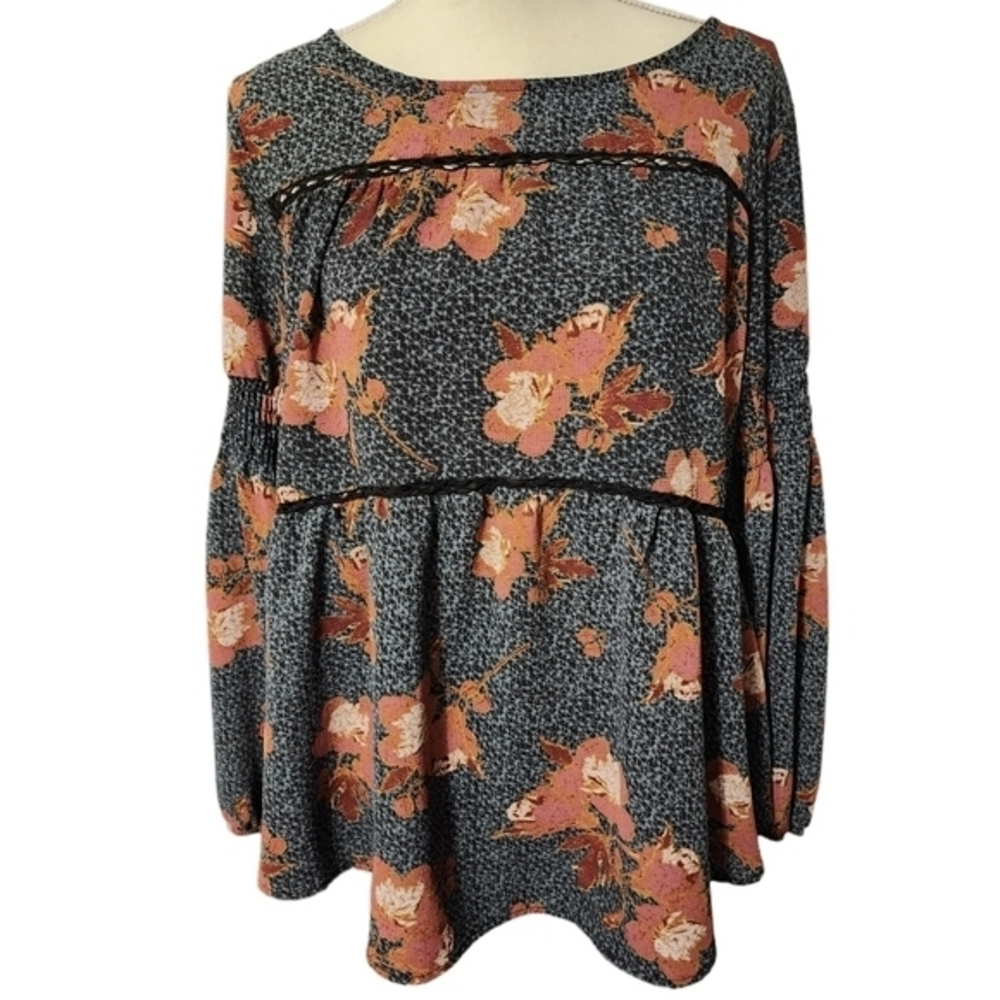 Knox‎ rose floral tassle blouse
